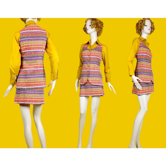 SOLD 1960s mod skirt set - Picture 4 of 15